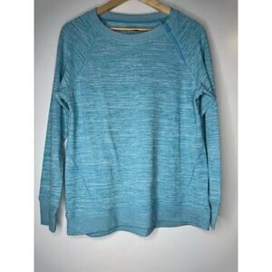 Gerry crewneck pullover sweater womens MEDIUM blue long sleeve zip stretch